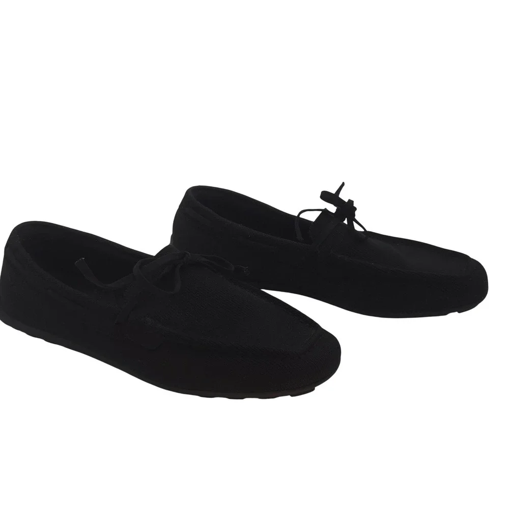 VIVAIA Black Knit Driving Moccasins Women's 10‎ Chunky Sole Comfort Flats Travel